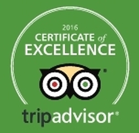 TripAdvisor 2016 Certificate of Excellence for Percy Tours