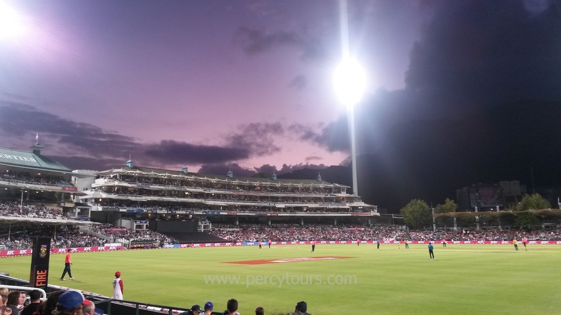 Purple Sunset at the 20/20 Cricket match at Newlands