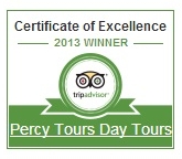 TripAdvisor Percy Tours 2013 Winner of Excellence