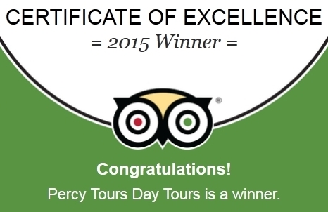 2015 Winners of Excellence on TripAdvisor for Percy Tours Hermanus