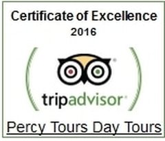 2016 Winner of TripAdvisor Awards Percy Tours