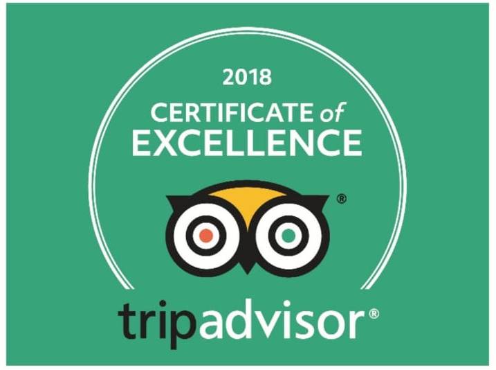 TripAdvisor 2018 award of Excellence for Percy Tours in Hermanus, South Africa
