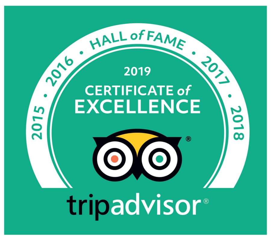 Percy Tours 2019 TripAdvisor Winner of Excellence 5 years