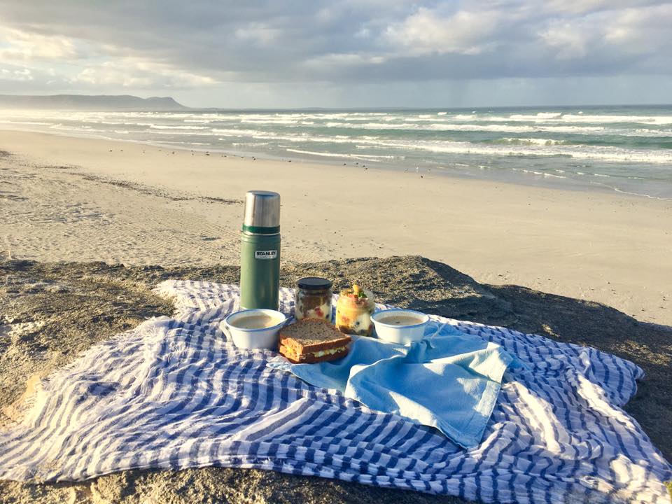 Delicious picnic and snacks on hiking tours of Hermanus beach