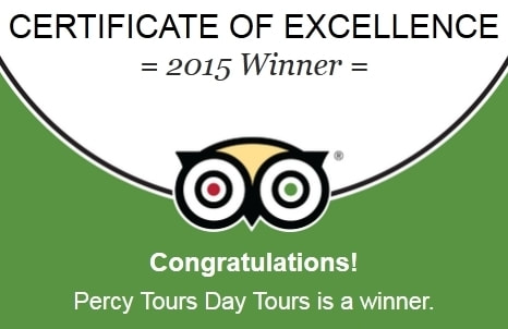 TripAdvisor 2015 Winner of Excellence by Percy Tours Hermanus, near Cape Town, South Africa