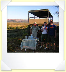Sun-downers at the Safari Park, near Hermanus and Cape Town, South Africa