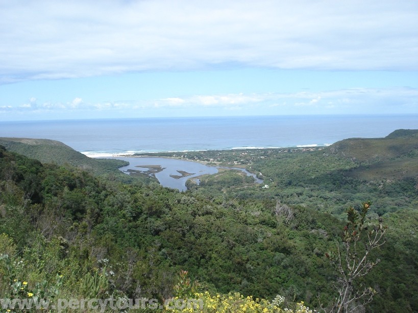Natures Valley, viewed from hill top, Garden Route, South Africa