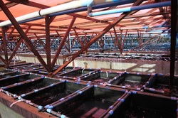 Kms and Kms of hatchery nets at Abalone aqua-culture farm, Hermanus