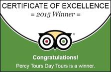 TripAdvisor 2015 Winner of Excellence by Percy Tours Hermanus