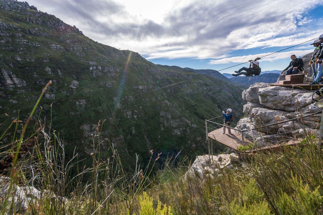 Gorge Zip Lining in mountains near Hermanus, South Africa