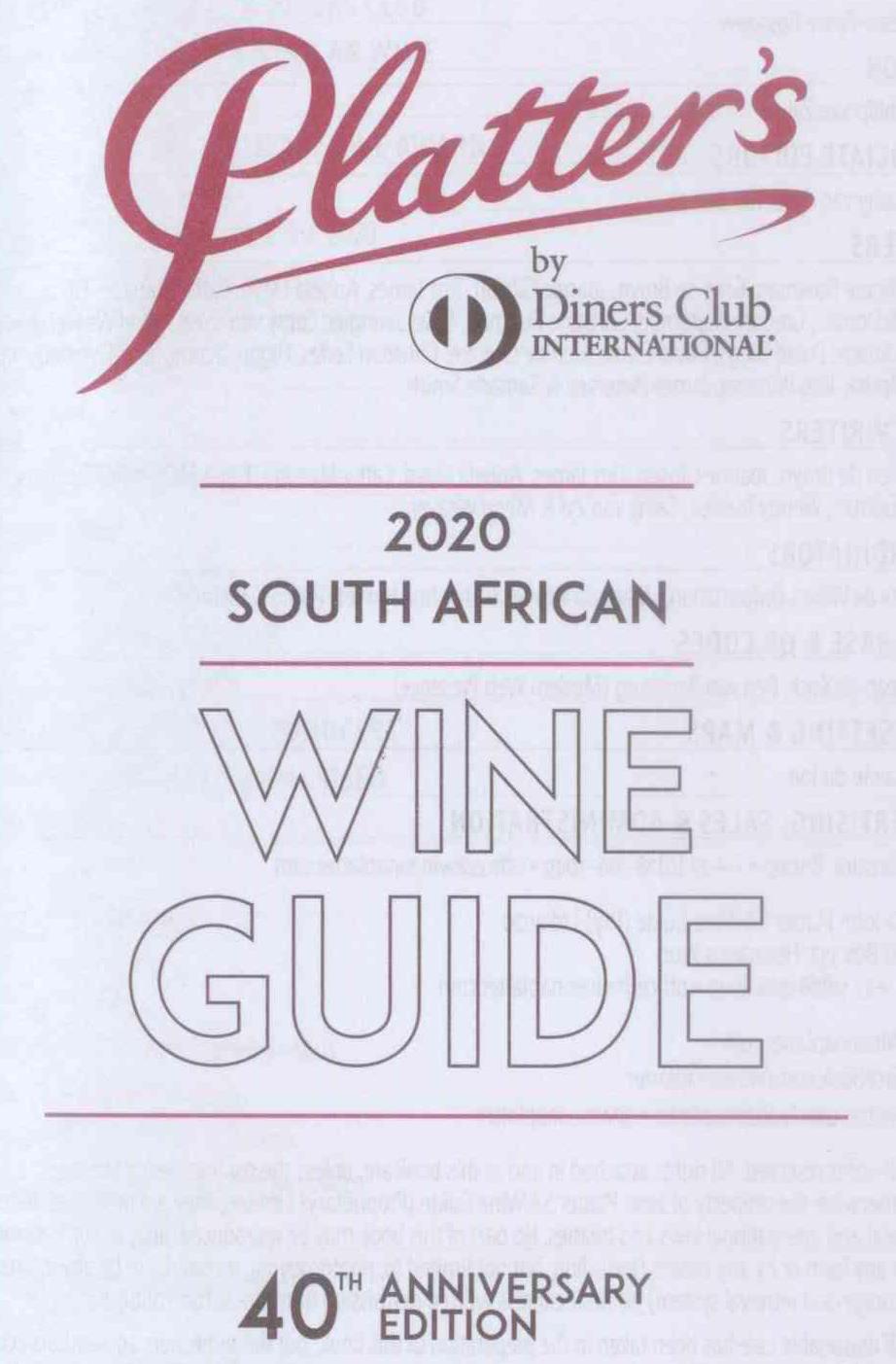 Percy Tours in 2020 John Platter SA Wine Book