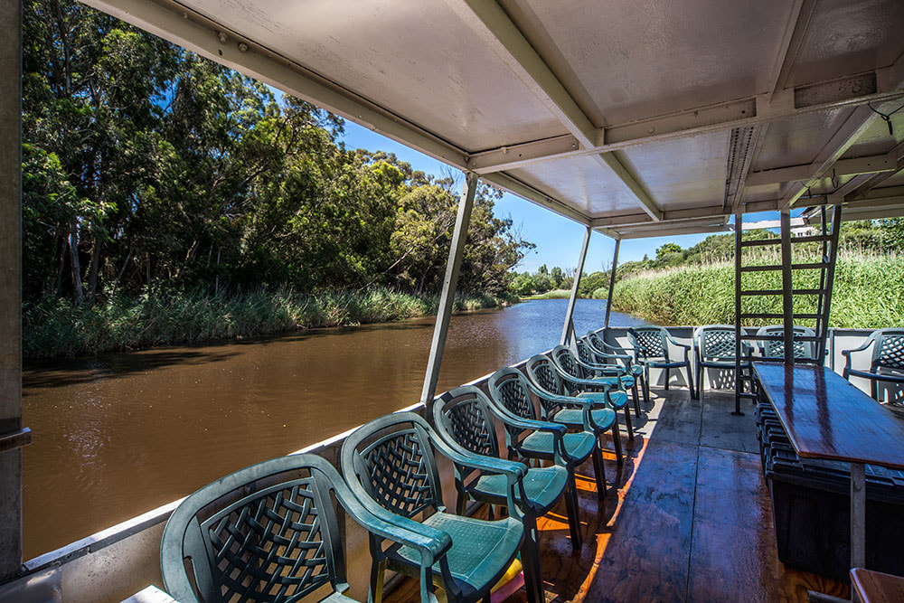 Seating on the larger river boat, near Hermanus, near Cape Town, South Africa