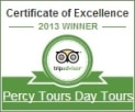 2013 TripAdvisor Award for Percy Tours Hermanus Cape Town South Africa